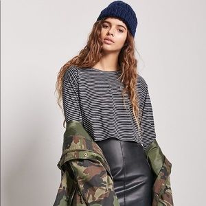 *SOLD* Striped boxy long sleeve shirt